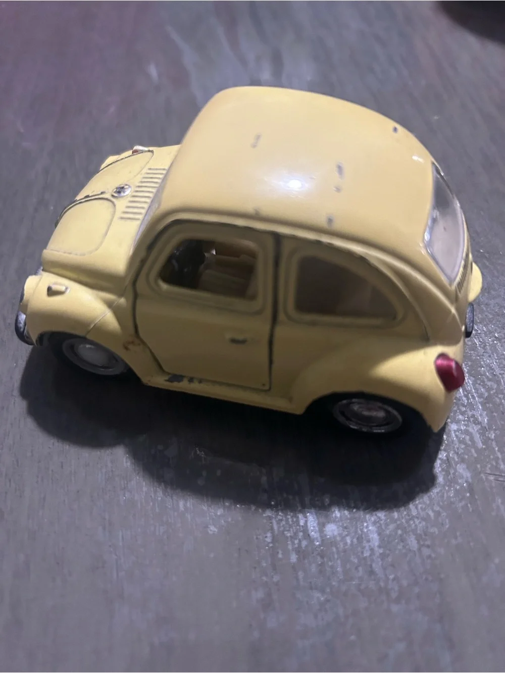 Yellow Vintage Style Kids Toy Car - Classic Beetle Look